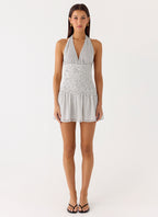 Holden Mini Dress - White Polkadot