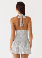Holden Mini Dress - White Polkadot