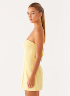 Honey Bow Mini Dress - Yellow