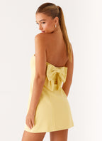 Honey Bow Mini Dress - Yellow