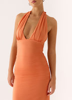 Ilaria Halter Maxi Dress - Apricot