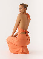 Ilaria Halter Maxi Dress - Apricot