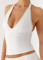 Illuminate Halter Top - White