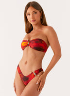 Ilyana Bandeau Bikini Top - Scarlet Blur