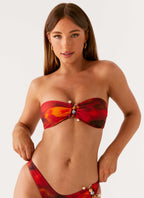 Ilyana Bandeau Bikini Top - Scarlet Blur