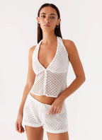 Imaan Halter Top - White