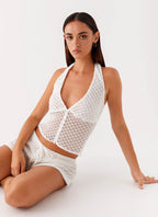 Imaan Halter Top - White