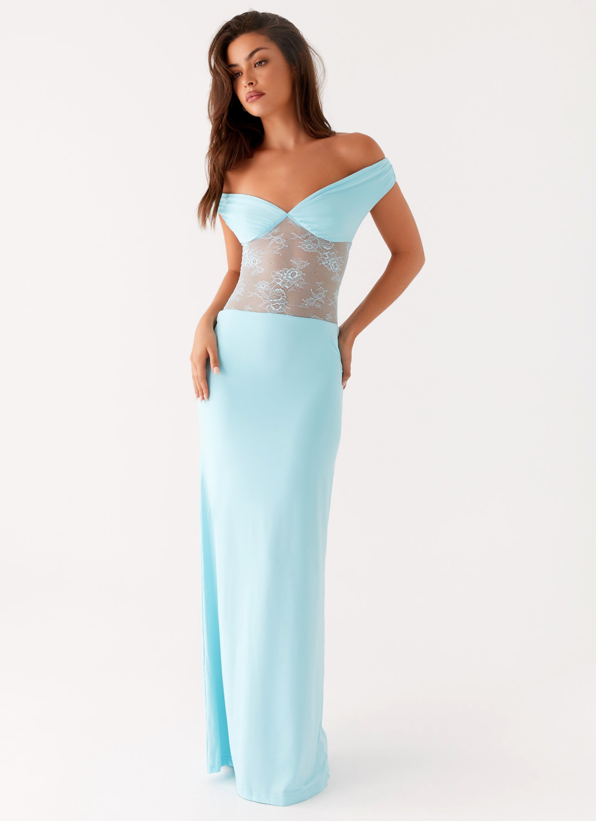 Infatuation Lace Maxi Dress - Turquoise