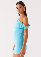Island Time Mini Dress - Turquoise