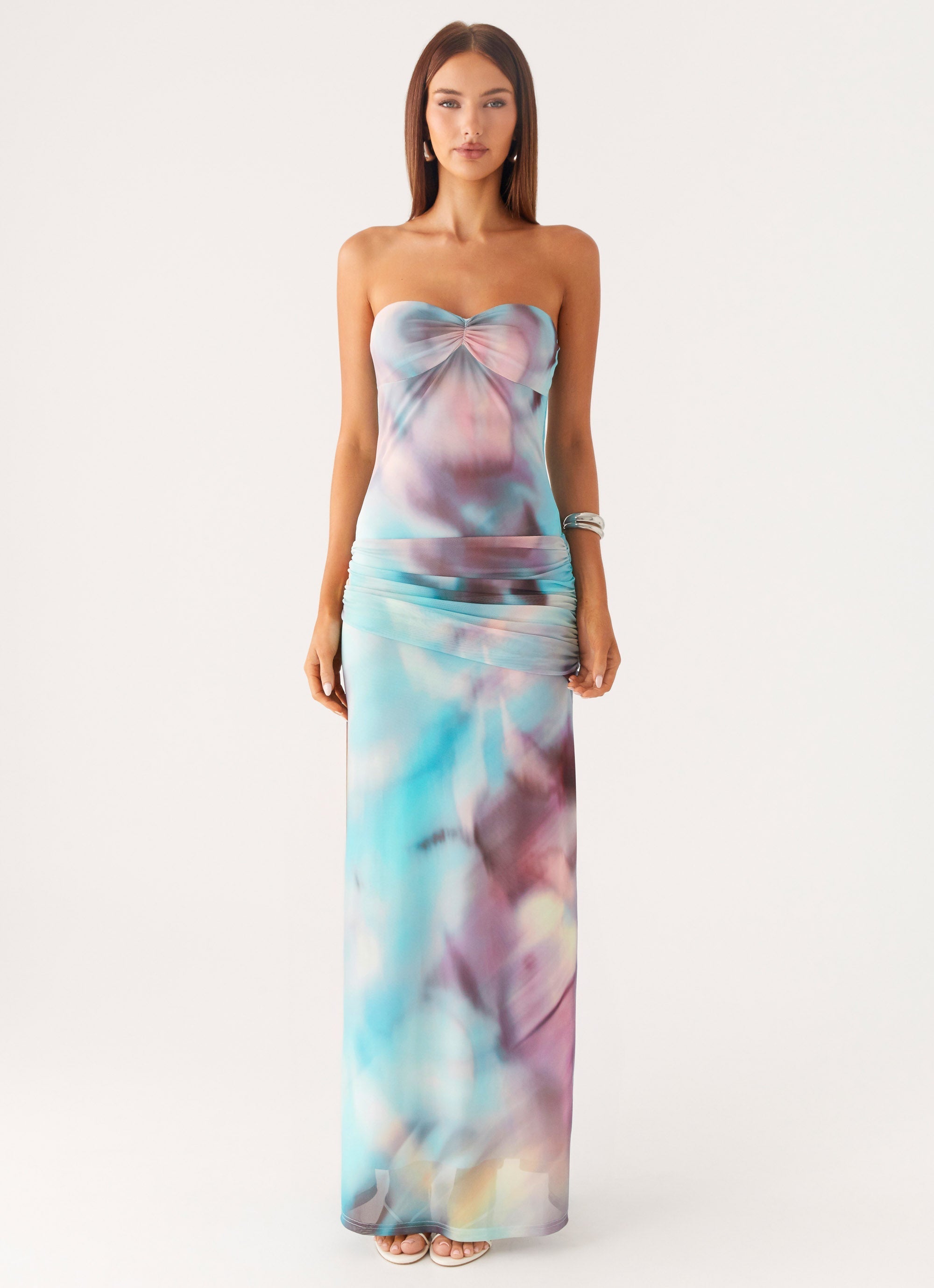 Isle Escape Mesh Maxi Dress - Sea Splash