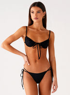 Jaiya Tie Bikini Bottom - Black
