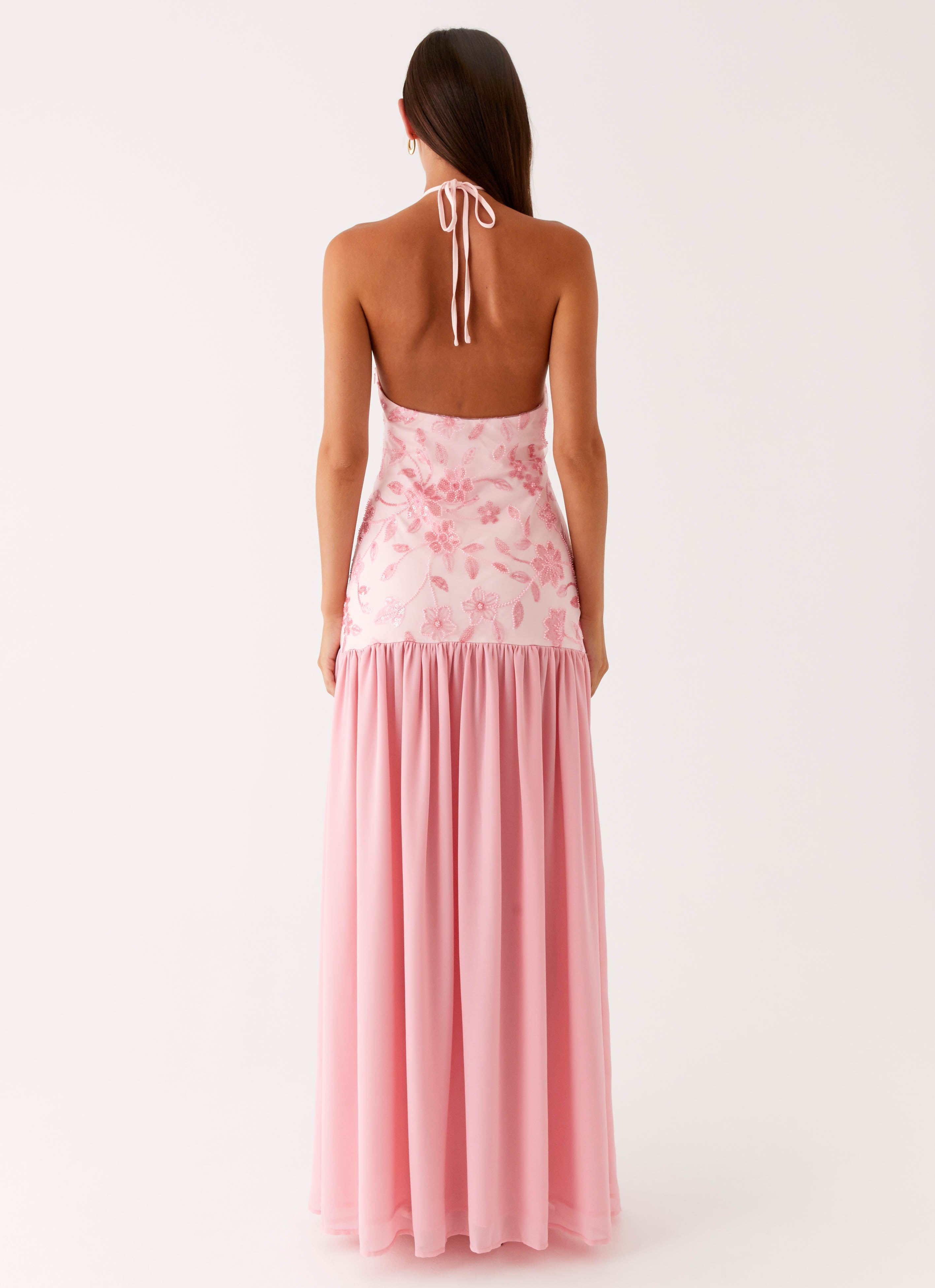 Janelle Beaded Maxi Dress - Pink