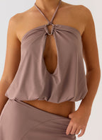 Jisoo Halter Top - Desert Taupe