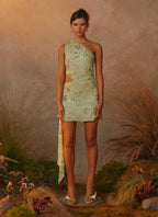 Juelz Beaded Mini Dress - Lime