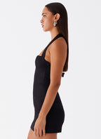 Julianna Linen Mini Dress - Black