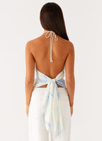 Julissa Halter Top - Bloom Wave Print