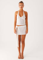 Kaila Sarong Mini Skirt - Ivory
