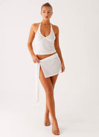 Kaila Sarong Mini Skirt - Ivory