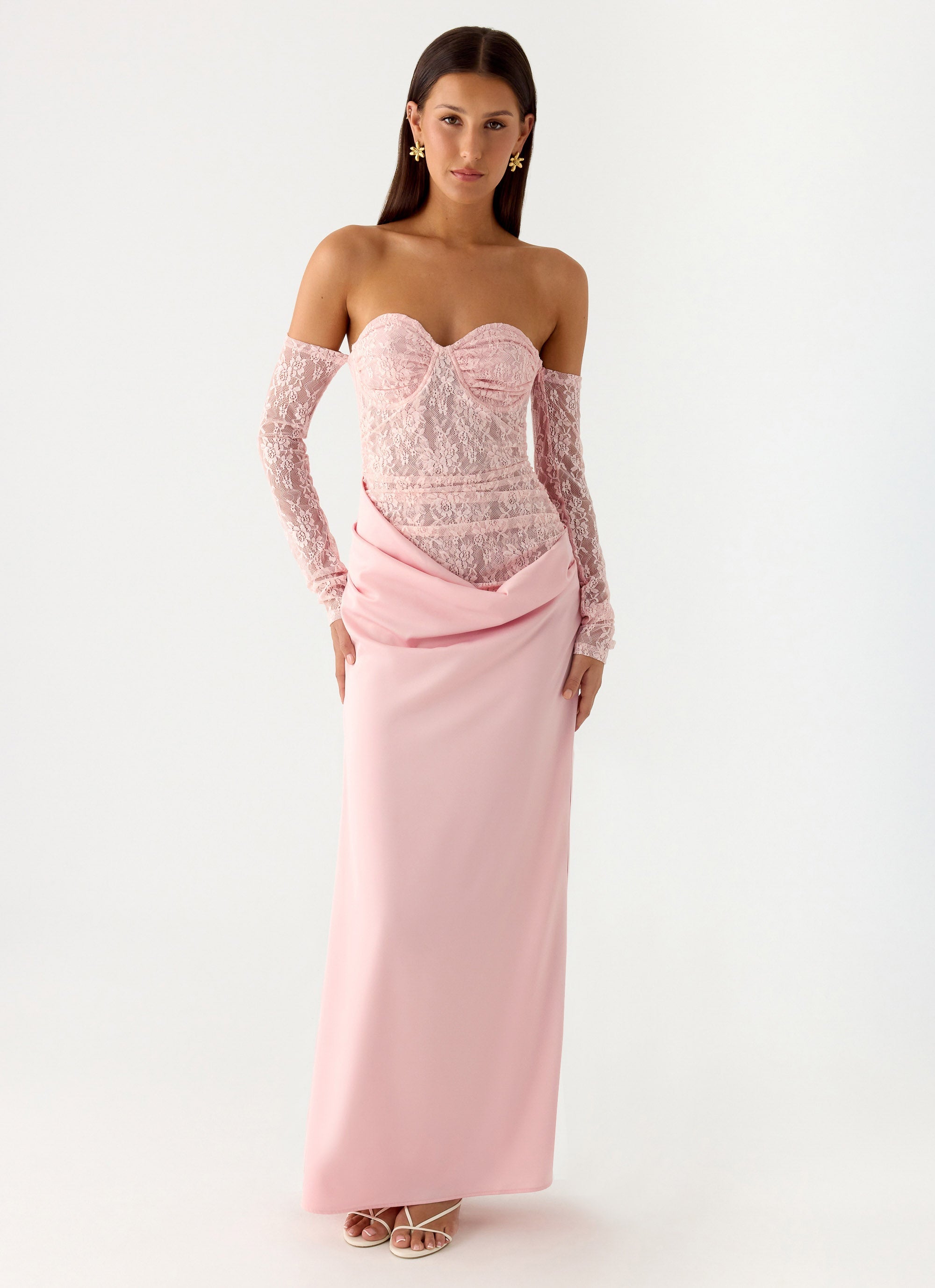 Kaina Off Shoulder Maxi Dress - Pink