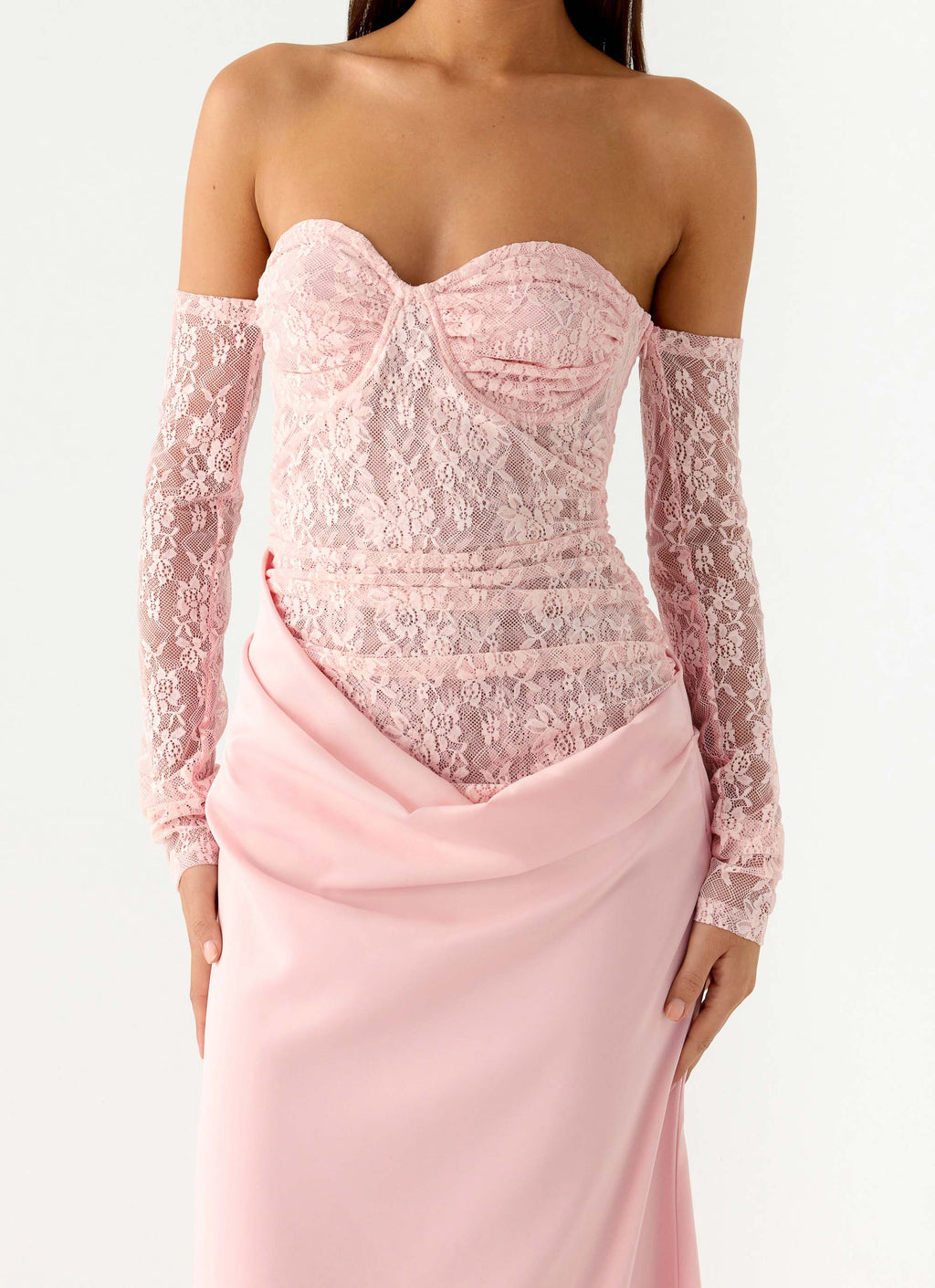 Kaina Off Shoulder Maxi Dress - Pink
