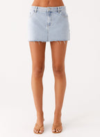 Kamen Low Rise Mini Skirt - Light Denim