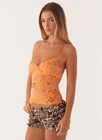 Kamilla Sequin Cami Top - Orange