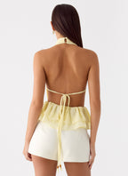 Kat Chiffon Top - Yellow