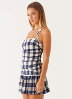 Kaylen Mini Dress - Navy Check Seersucker