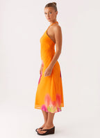 Kea Midi Dress - Orange Tropical