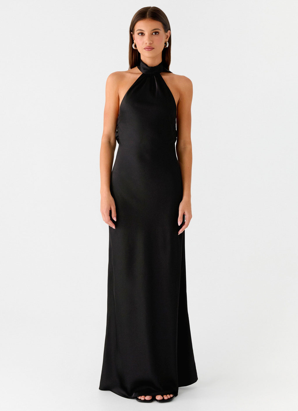 Keena Scarf Maxi Dress - Black