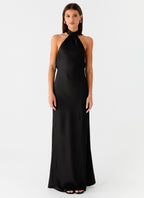 Keena Scarf Maxi Dress - Black