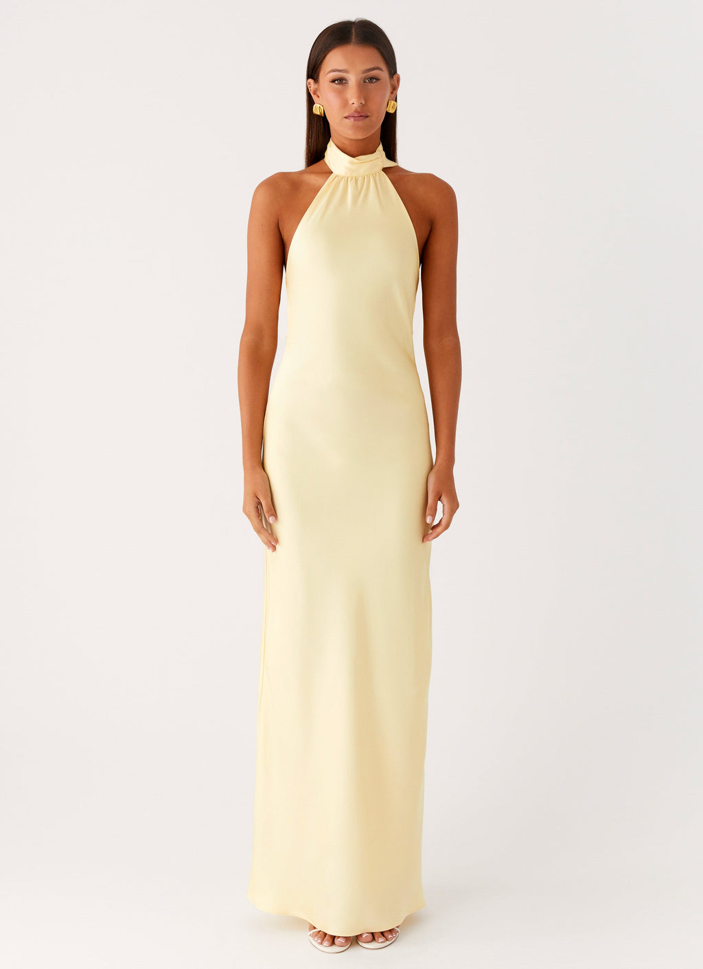 Keena Scarf Maxi Dress - Lemon
