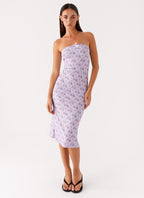 Keila Strapless Midi Dress - Lavender Meadow