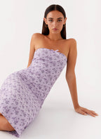Keila Strapless Midi Dress - Lavender Meadow