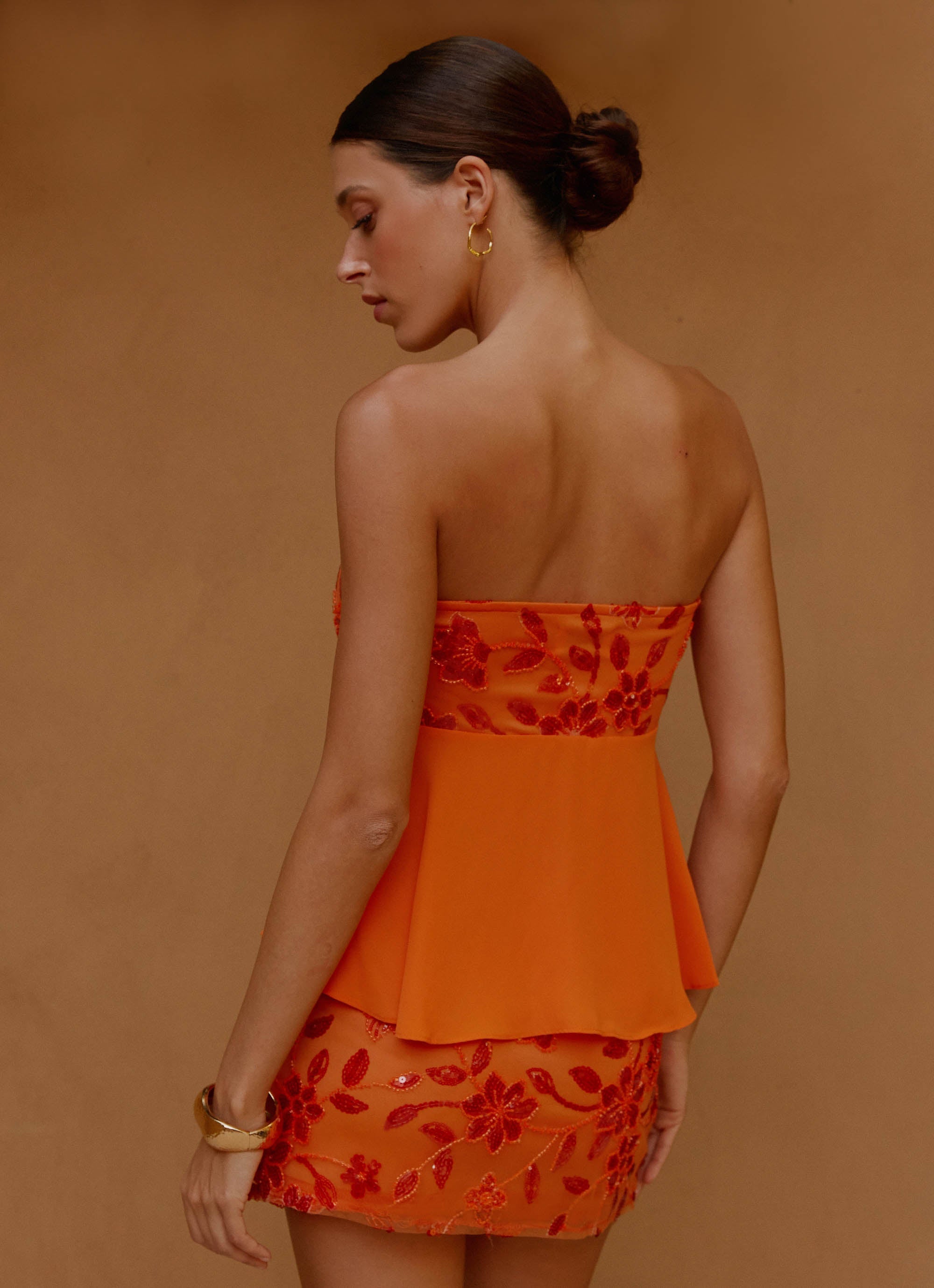 Kenya Beaded Halter Top - Orange