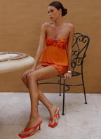 Kenya Beaded Halter Top - Orange