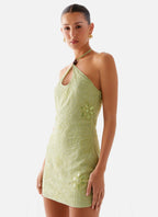 Kiara Beaded Mini Dress - Mint