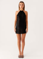 Kingdom Sequin Mini Dress - Black