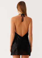 Kingdom Sequin Mini Dress - Black