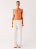 Kirra Halter Top - Peach