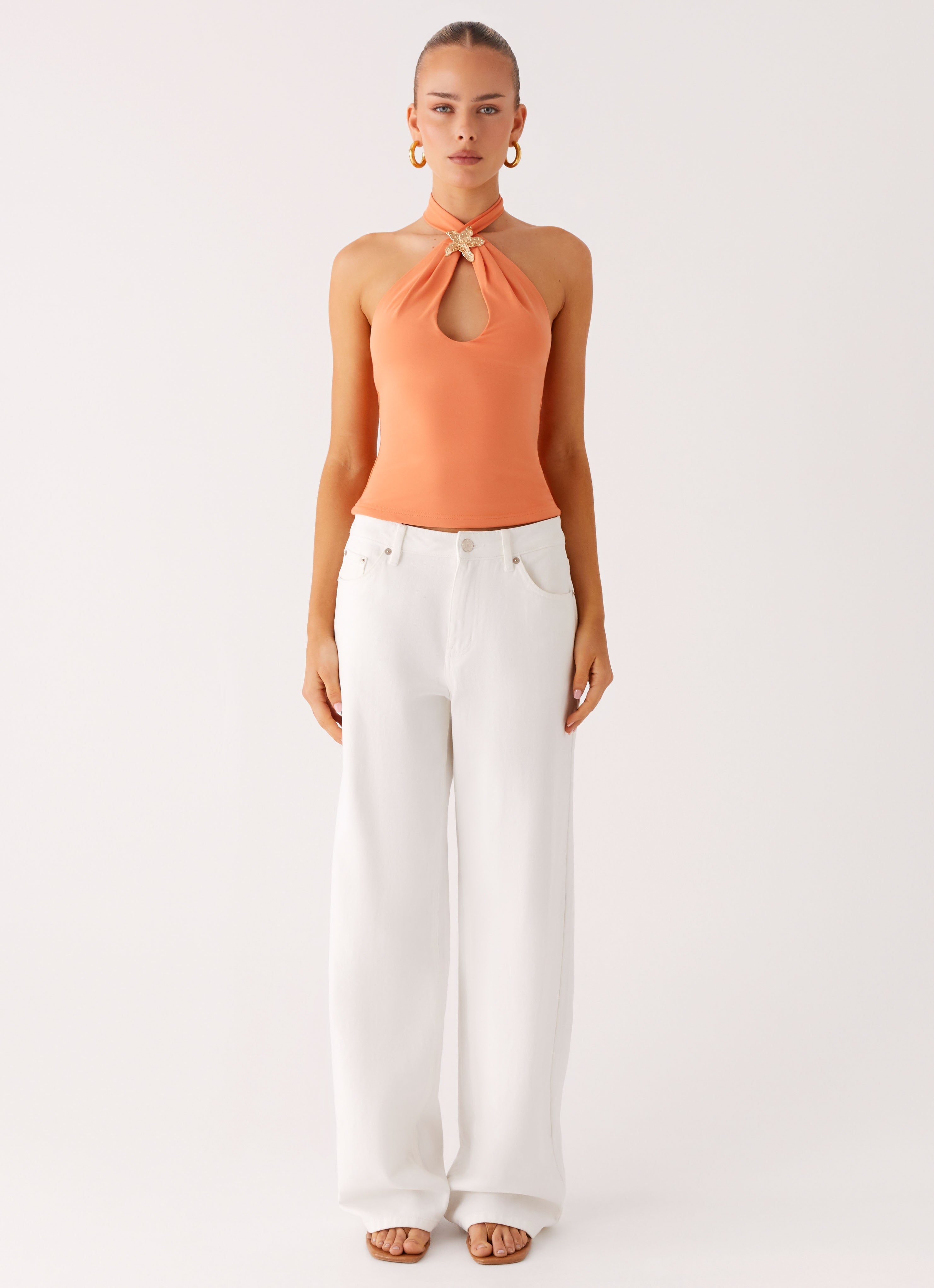 Kirra Halter Top - Peach