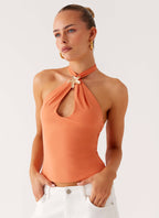 Kirra Halter Top - Peach