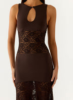 Koka Lace Maxi Dress - Cool Chocolate