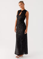 Kore Sequin Maxi Dress - Black