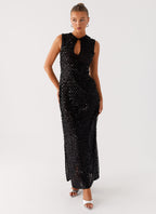 Kore Sequin Maxi Dress - Black