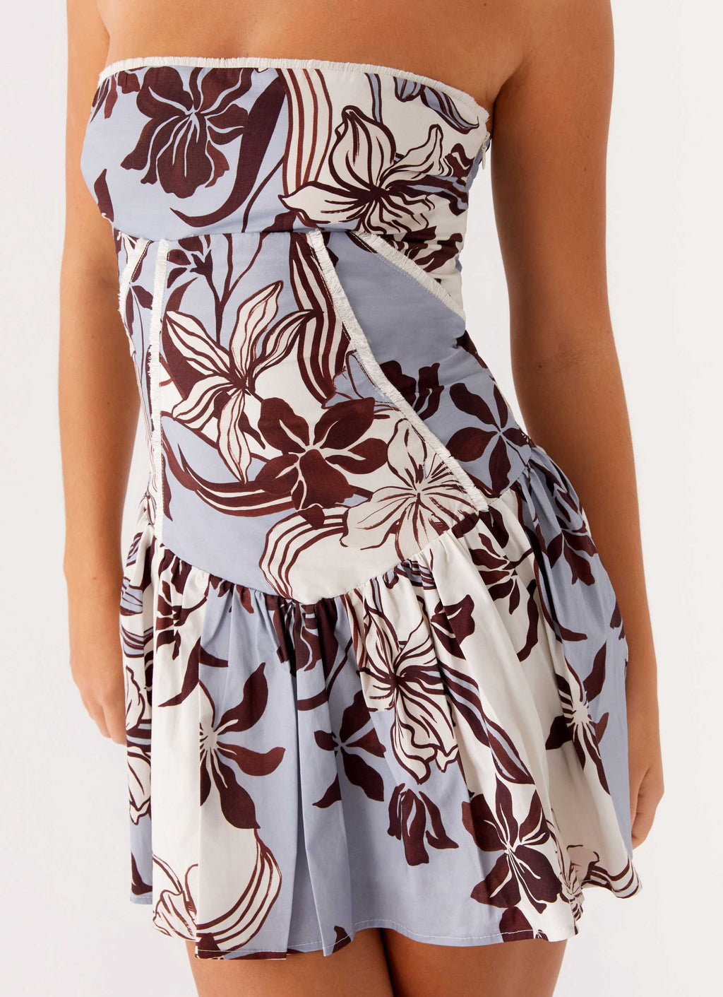 Larnie Linen Mini Dress - Bluewood Blossom