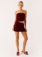 Last Heartbreak Mini Dress - Burgundy