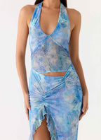 Last Sequence Maxi Dress - Aqua Paisley