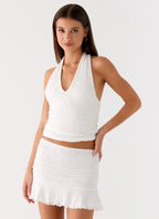 Lavena Halter Top - White