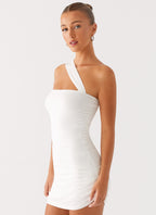 Lena Ruched Mini Dress - Ivory